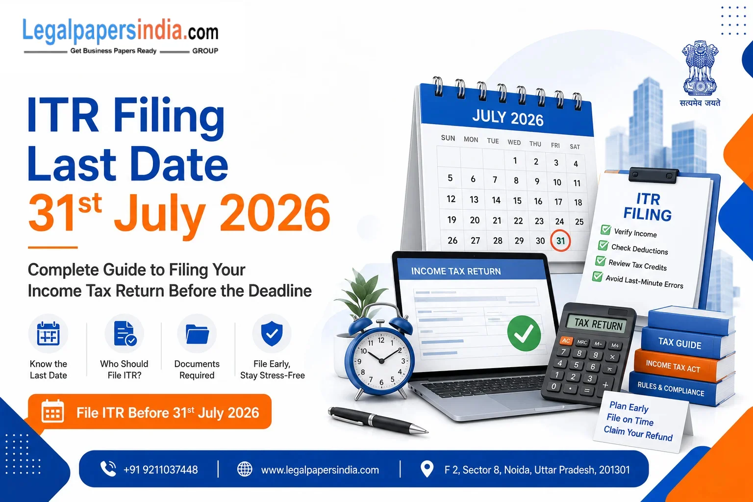 ITR Filing Last Date 31st July 2026